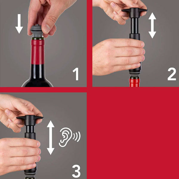 Bomba y Tapón de Vacío para Vino Vacu Vin