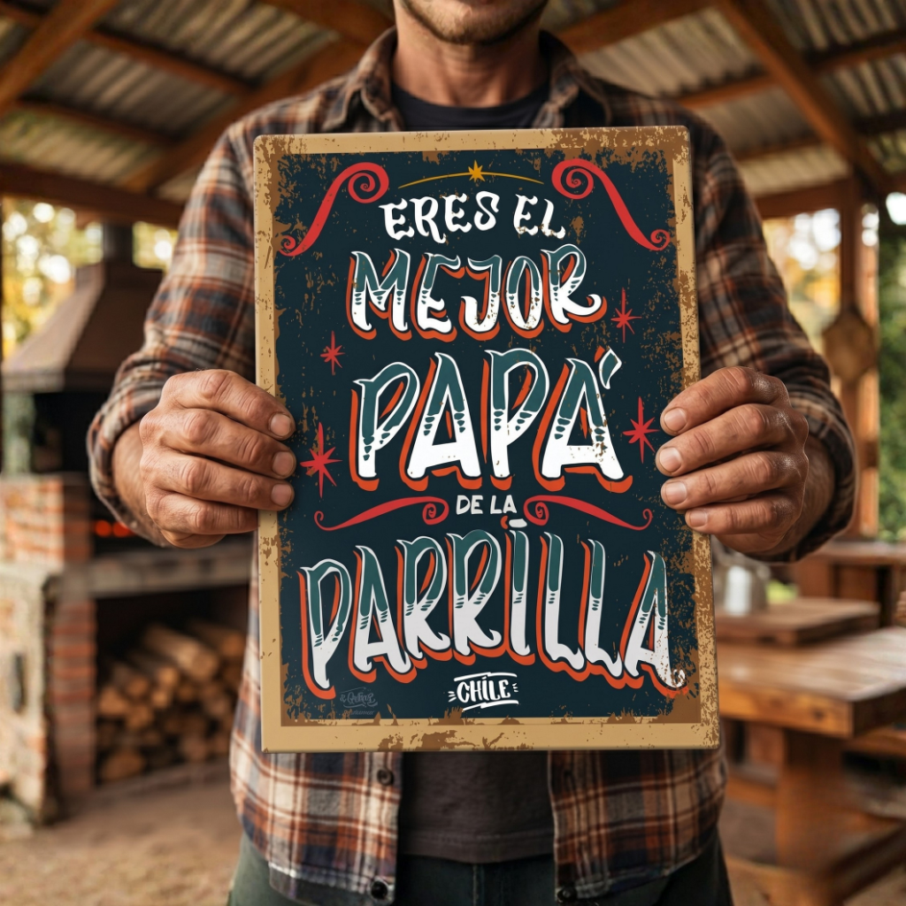 Cartel "Eres El Mejor Papá de la Parrilla"