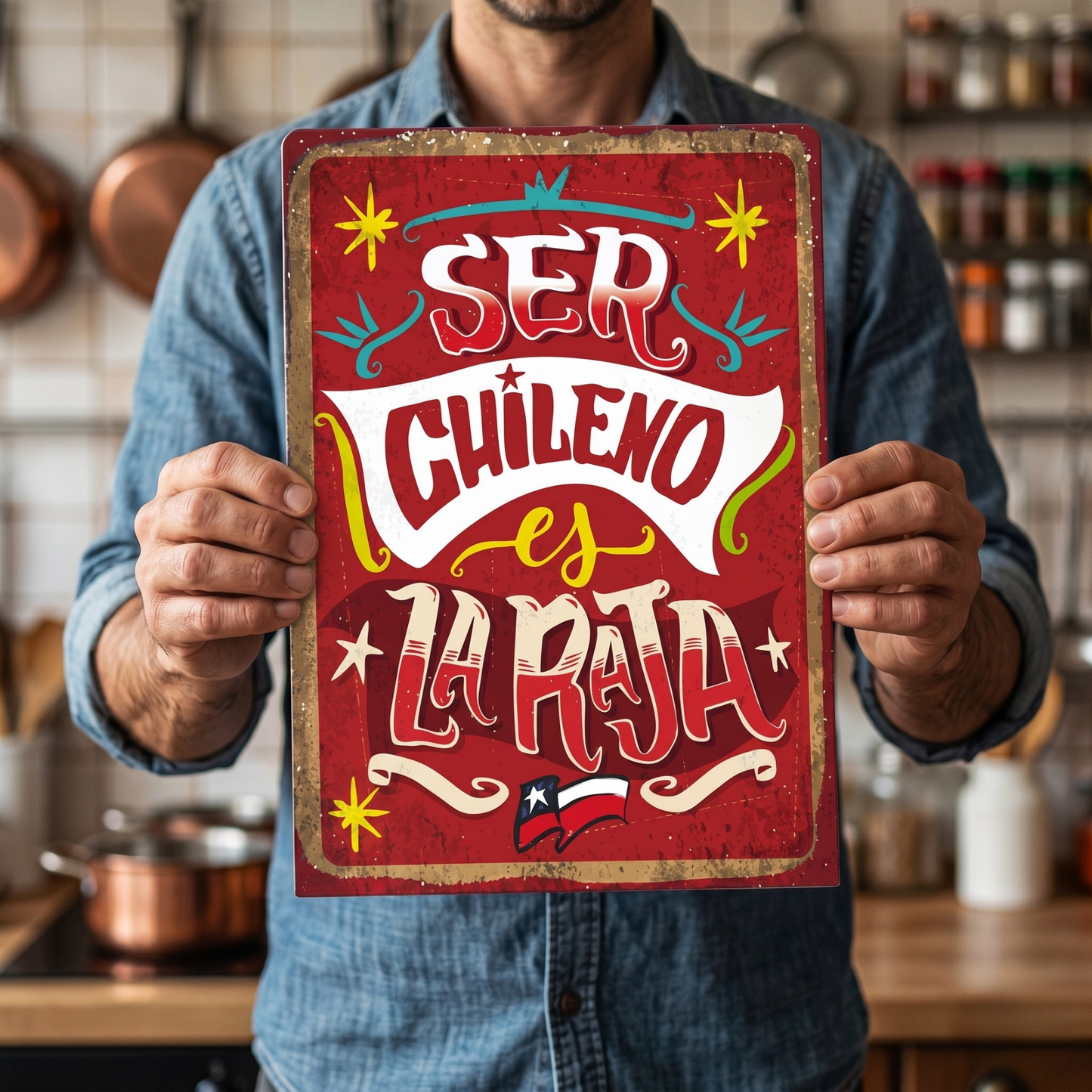 Cartel "Ser Chileno es la Raja"