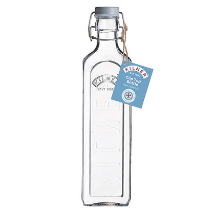 Botella Tapa Gris con Cierre Clip 1 Lts Kilner