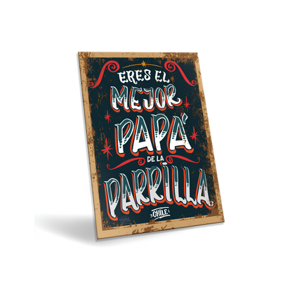 Cartel "Eres El Mejor Papá de la Parrilla"