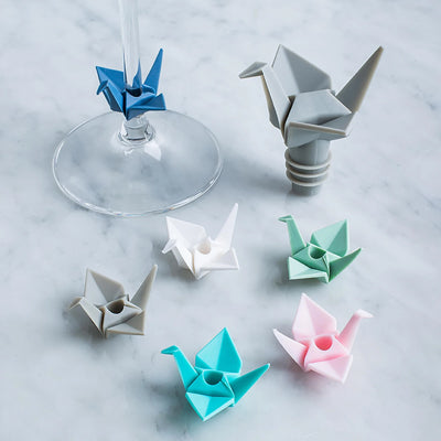 Set Tapón Y Marcadores Vino Origami Umbra