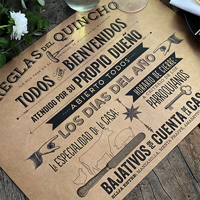 Individual Kraft Reglas del Quincho